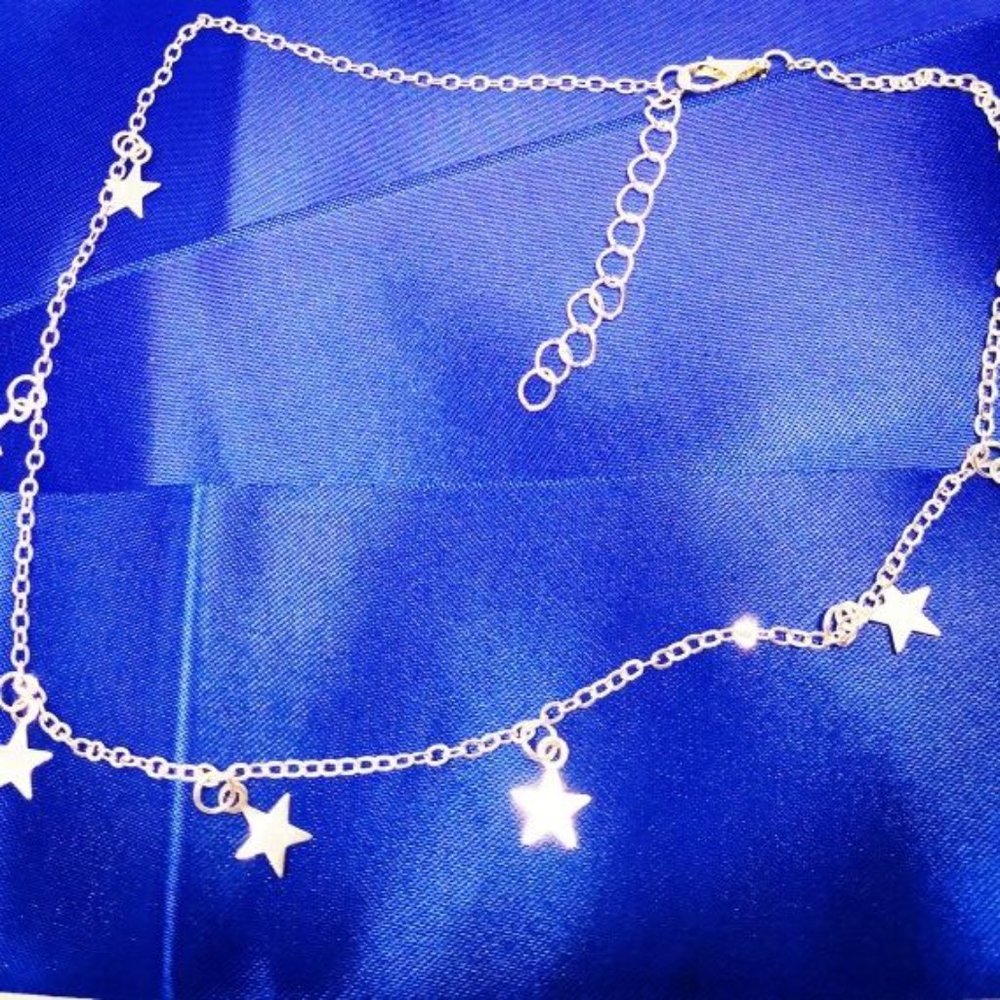 New. Nesklaces.Silver Tone, 16"sz  STARS❣️💝💕💗💞